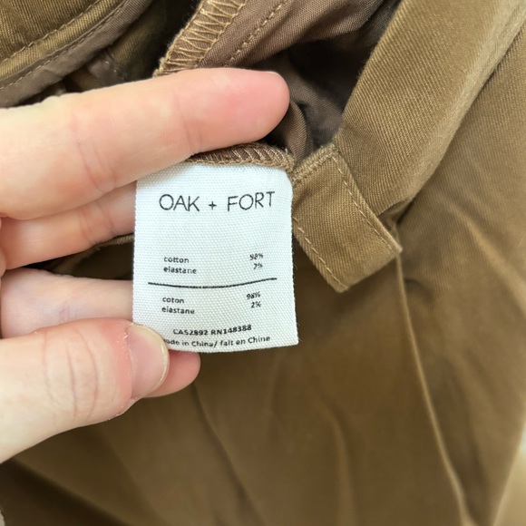 Oak + Fort High Waisted Wide Leg Cotton Pant - Picture 4 of 4